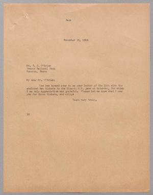 [Letter from I. H. Kempner to T. J. O'Brien, November 13, 1945]