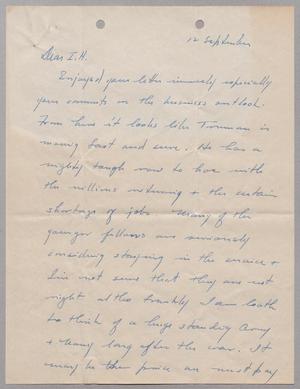 [Letter from Lt. Frank T. O'Brien to I. H. Kempner, September 12, 1945]