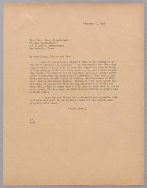 [Letter from I. H. Kempner to Henry, Hattie, and Dan Oppenheimer, February 7, 1945]