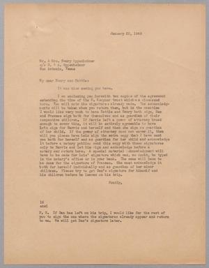 [Letter from I. H. Kempner to Henry and Hattie Oppenheimer, January 22, 1945]