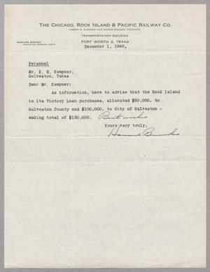 [Letter from Howard Brooks to I. H. Kempner, December 1, 1945]