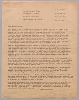 [Letter from I. H. Kempner to Captain Charles W. Roland, May 22, 1945]