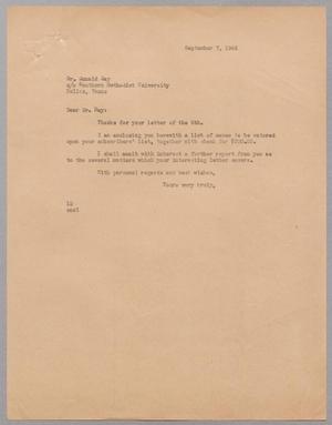 [Letter from I. H. Kempner to Dr. Donald Day, September 7, 1944]