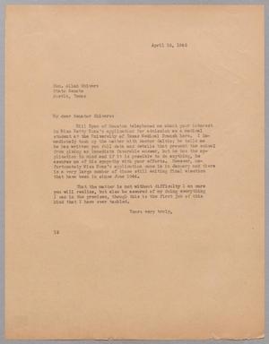[Letter from I. H. Kempner to Hon. Allan Shivers, April 10, 1945]