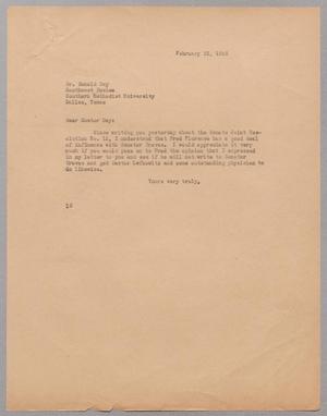 [Letter from I. H. Kempner to Dr. Donald Day, February 23, 1945]