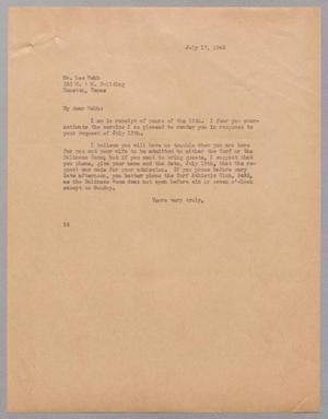 [Letter from I. H. Kempner to Lee Webb, July 17, 1945]