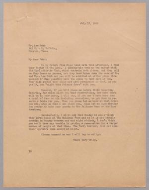 [Letter from I. H. Kempner to Lee Webb, July 13, 1945]