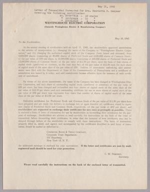 [Letter from Westinghouse Electric Corporation, May 10, 1945]