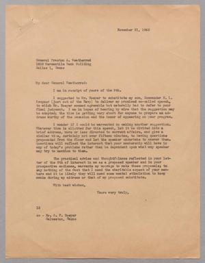 [Letter from I. H. Kempner to General Preston A. Weatherred, November 21, 1945]