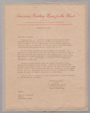 [Letter from F. E. Davis to Henrietta Leonora Kempner, December 18, 1948]