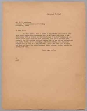 [Letter from I. H. Kempner to W. T. Armstrong, September 7, 1948]