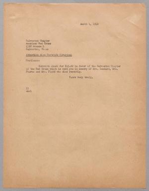 [Letter from Isaac H. Kempner to the American Red Cross, March 1, 1948]