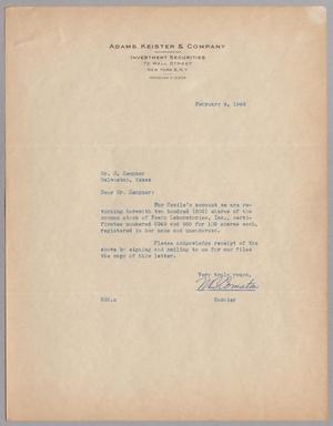 [Letter from N. B. Comata to I. H. Kempner, February 9, 1948]