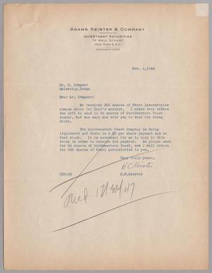 [Letter from H. C. Keister to I. H. Kempner, February 4, 1948]