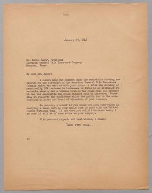[Letter from I. H. Kempner to Burke Baker, January 29, 1948]