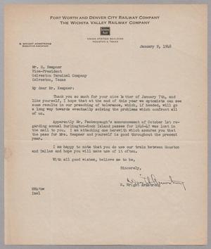 [Letter from R. Wright Armstrong to Isaac H. Kempner, January 9, 1948]