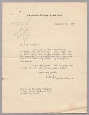 [Letter from William Gage Brady Jr. to I. H. Kempner, December 31, 1948]