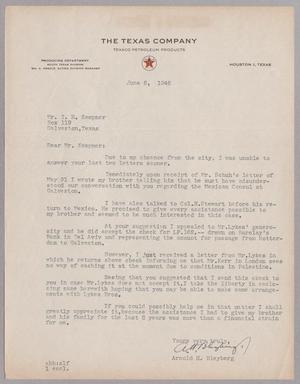 [Letter from Arnold H. Bleyberg to I. H. Kempner, June 8, 1948]