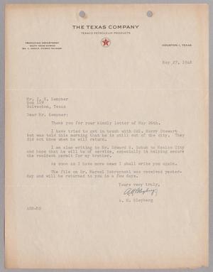 [Letter from A. H. Bleyberg to I. H. Kempner, May 27, 1948]