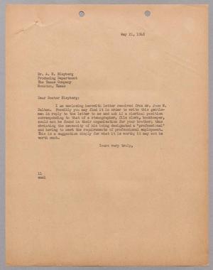[Letter from I. H. Kempner to Dr. A. H. Bleyberg, May 21, 1948]