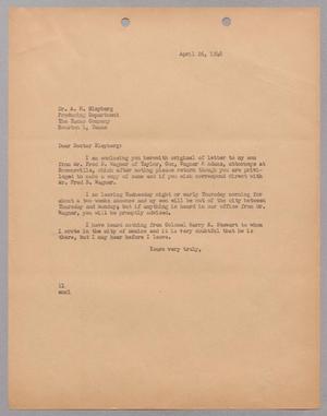 [Letter from I. H. Kempner to Dr. A. H. Bleyberg, April 26, 1948]