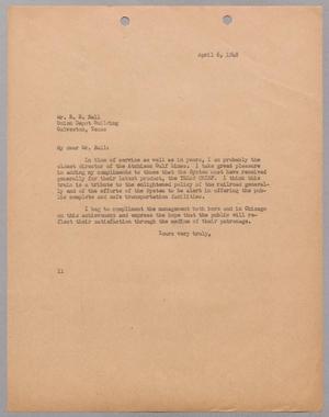 [Letter from I. H. Kempner to R. B. Ball, April 6, 1948]