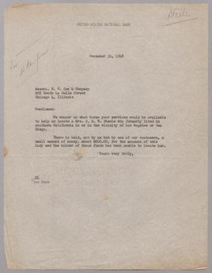 [Letter from I. H. Kempner to W. C. Cox and Company, December 31, 1948]