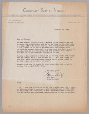 [Letter from Marc Vosk to I. H. Kempner, December 14, 1948]