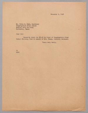 [Letter from I. H. Kempner to Irwin M. Herz, December 2, 1948]