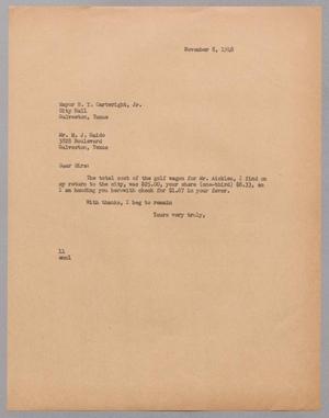 [Letter from Isaac H. Kempner to H. Y. Cartwright and M. J. Gaido, November 8, 1948]