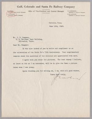 [Letter from J. P. Cowley to I. H. Kempner, June 12, 1948]