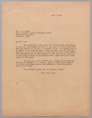 [Letter from I. H. Kempner to J. P. Cowley, June 7, 1948]
