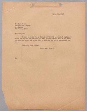 [Letter from Isaac H. Kempner to Dave Cohen, April 14, 1948]