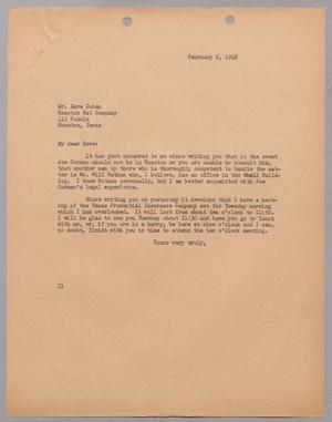 [Letter from I. H. Kempner to Dave Cohen, February 6, 1948]