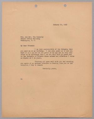 [Letter from Isaac H. Kempner to Mr. and Mrs. Tom Connally, January 20, 1948]