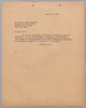 [Letter from I. H. Kempner to Irwin M. Herz, January 17, 1948]