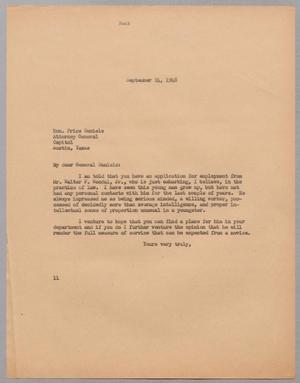 [Letter from I. H. Kempner to Price Daniels, September 14, 1948]