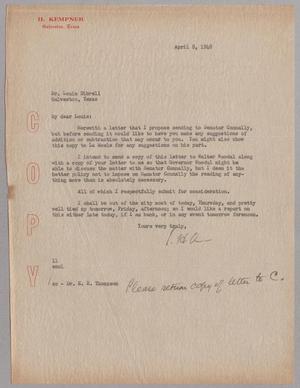 [Letter from Isaac H. Kempner to Louis Dibrell, April 8, 1948, Copy]