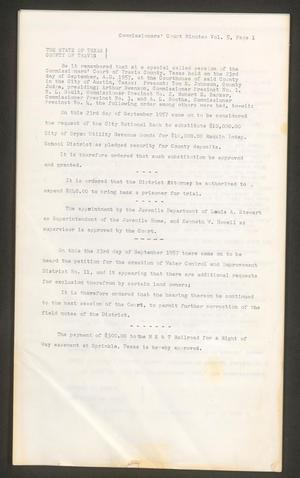Primary view of object titled 'Travis County Clerk Records: Commissioners Court Minutes 5'.