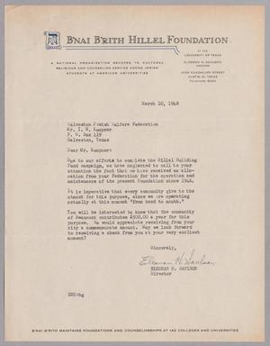 [Letter from Elconan H. Saulson to I. H. Kempner, March 10, 1948]