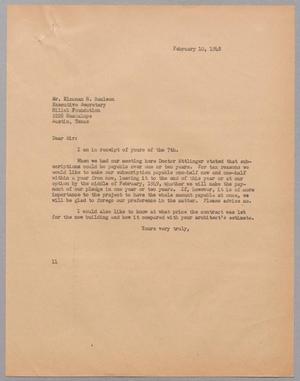[Letter from I. H. Kempner to Elconan H. Saulson, February 10, 1948]
