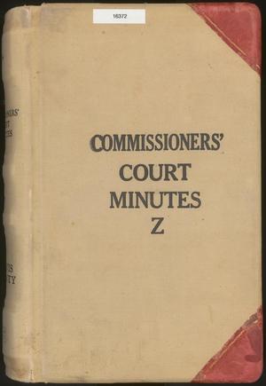 Travis County Clerk Records: Commissioners Court Minutes Z