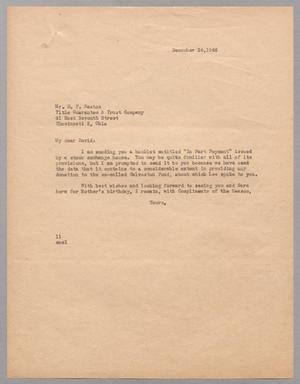 [Letter from I. H. Kempner to Dave Ferdinand Weston, December 24, 1945]