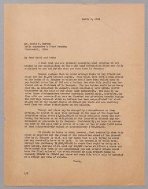 [Letter from Mr. I. H. Kempner to Mr. and Mrs. David F. Weston, March 9, 1946]