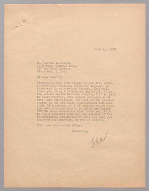 Primary view of object titled '[Letter from R. L. Kempner to Harris K. Weston, July 11, 1949]'.