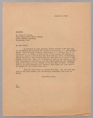 Primary view of object titled '[Letter from I. H. Kempner to David F. Weston, January 5, 1949]'.