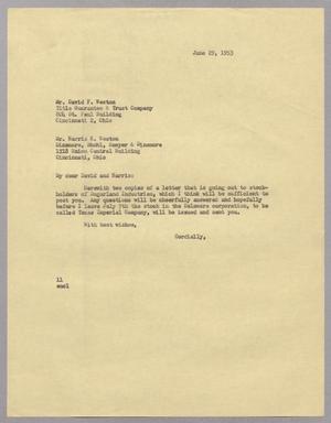[Letter from I. H. Kempner to David F. Weston and Harris K. Weston, June 29, 1953]