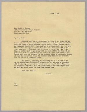 [Letter from I. H. Kempner to David F. Weston, June 4, 1953]