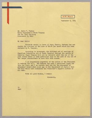 [Letter from I. H. Kempner to David F. Weston, September 8, 1954]