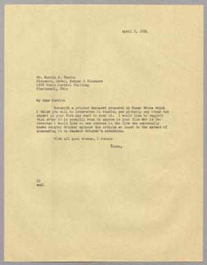 [Letter from I. H. Kempner to Harris K. Weston, April 5, 1954]